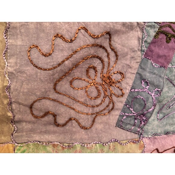 Vtg Patchwork Embroidered Whimsigoth Long Vest Or Jumper Dress Phoebe Pockets M - Picture 9 of 12